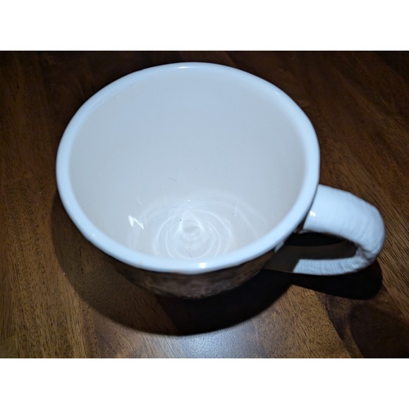 Pier 1 Imports Ironstone Ceramic Birch Trees Forest Art Pattern Coffee Mug Large - Picture 3 of 5